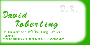 david koberling business card